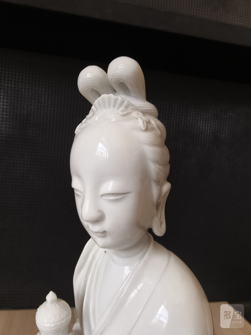 A Dehua figurine of an immortal with a deer and a jug - 图12